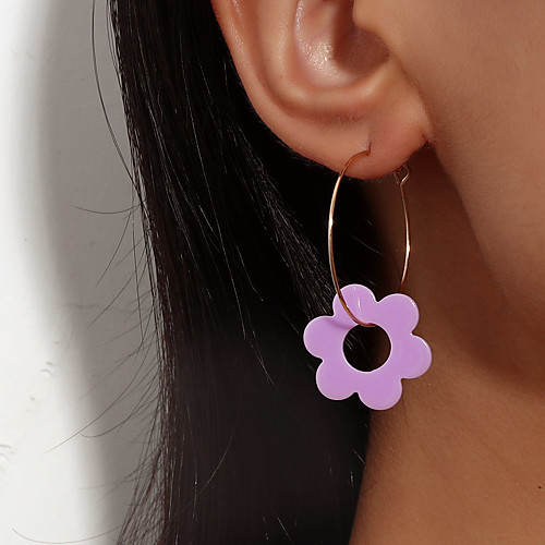 

Flower Earrings Drop Stylish Simple Elegant Korean Sweet Earrings Jewelry White For Party Evening Street Date Birthday Beach