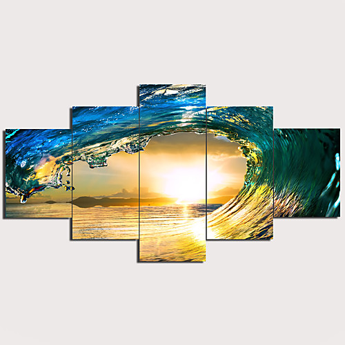 

5 Panels Wall Art Canvas Prints Painting Artwork Picture Wave Painting Home Decoration Decor Rolled Canvas No Frame Unframed Unstretched