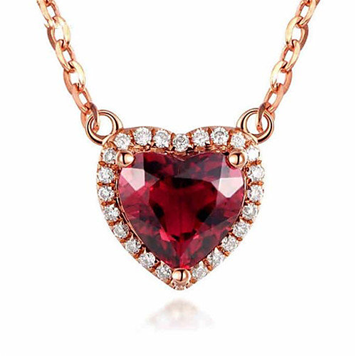 

Women's Pendant Necklace Charm Necklace Classic Heart Precious Fashion Zircon Copper Gold Plated Red 45 cm Necklace Jewelry 1pc For Christmas Party Evening Street Gift Birthday Party