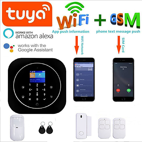 

Tuya App Control Mobile Call Wireless Wifi Gsm Home Safety Security Alarm System