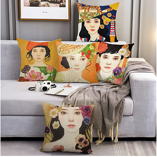 

Fantasy Double Side Cushion Cover 5PC Soft Decorative Square Throw Pillow Cover Cushion Case Pillowcase for Bedroom Livingroom Superior Quality Machine Washable Outdoor Cushion for Sofa Couch Bed Chair