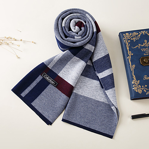 

Men's Rectangle Scarf Daily As Per Picture Scarf Color Block