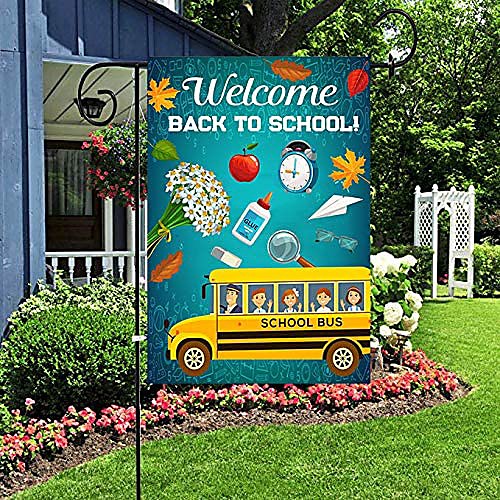 

Welcome Back to School Garden Flag Double Sided Outdoor Holidays Yard Flag Holidays Vertical Flags