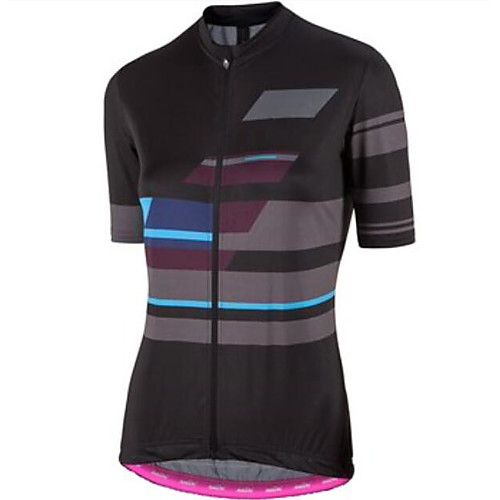 

CAWANFLY Women's Short Sleeve Cycling Jersey Summer Black Bike Tracksuit Jersey Top Road Bike Cycling Quick Dry Sports Clothing Apparel / Micro-elastic