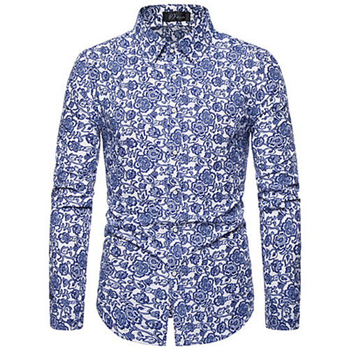 

Men's T shirt Camo / Camouflage Long Sleeve Daily Tops Casual Blue