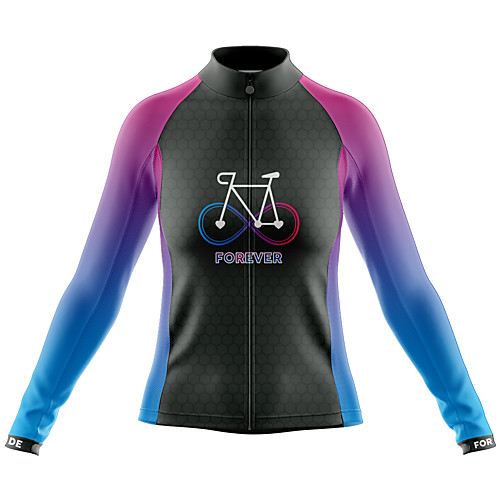 

21Grams Women's Long Sleeve Cycling Jersey Spandex Black Gradient Bike Top Mountain Bike MTB Road Bike Cycling Quick Dry Moisture Wicking Sports Clothing Apparel / Stretchy / Athleisure