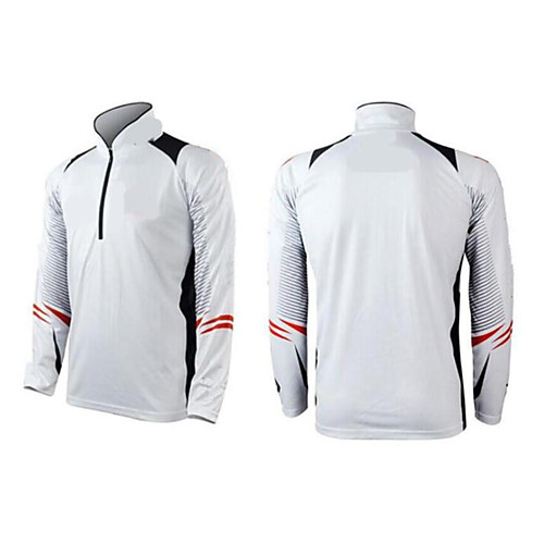 

CAWANFLY Men's Fishing Shirt Outdoor Long Sleeve UPF50 UV Protection Quick Dry Waterproof Zipper Lightweight Top Autumn / Fall Spring Summer Athleisure Fishing Camping & Hiking White BlackWhite