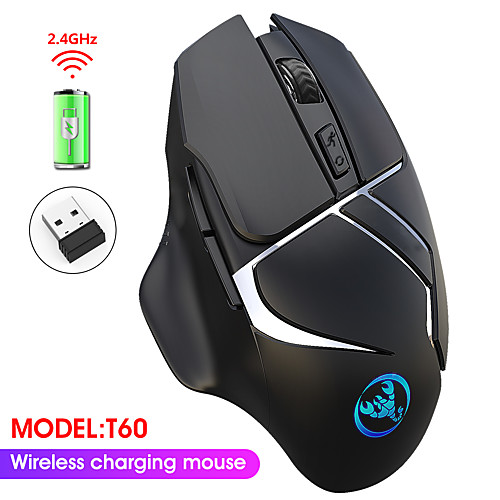 

T60 Wireless Gaming Mouse 2.4G Wireless Charging Mouse Breathing Light Mouse With Adjustable DPI For Computer