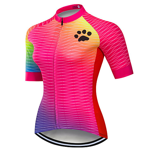 

21Grams Women's Short Sleeve Cycling Jersey Summer Spandex Polyester Rose Red Gradient Animal Bike Jersey Top Mountain Bike MTB Road Bike Cycling Quick Dry Moisture Wicking Breathable Sports Clothing