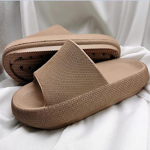 

Unisex Slippers & Flip-Flops Flat Heel Open Toe Booties Ankle Boots Daily Home PU Solid Colored Khaki Orange White