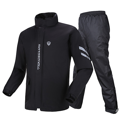 

Men's Rain Suit Rain Jacket Pants Hoodie Jacket Outdoor Reflective Waterproof Breathable Stain Resistant Clothing Suit Fishing Camping & Hiking Running Yellow Black