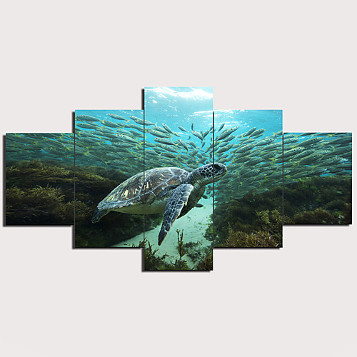 

5 Panels Wall Art Canvas Prints Painting Artwork Picture Sea Turtles Painting Home Decoration Decor Rolled Canvas No Frame Unframed Unstretched