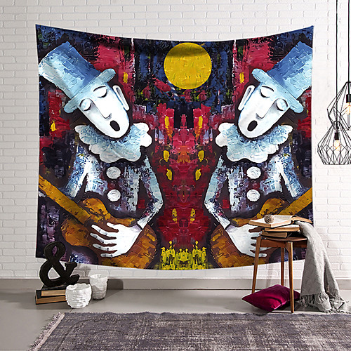 

Oil Painting Style Wall Tapestry Art Decor Blanket Curtain Hanging Home Bedroom Living Room Decoration Polyester Vintage Musician