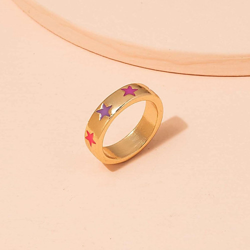 

Ring Classic Gold Alloy Star Trendy Korean Cute 1 set One Size / Women's