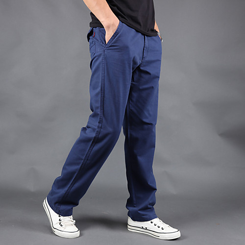 

Men's Classic Style Cargo Comfort Outdoor Casual Pants Tactical Cargo Pants Solid Color Full Length Pocket ArmyGreen Khaki Black Dark Gray Dark Blue