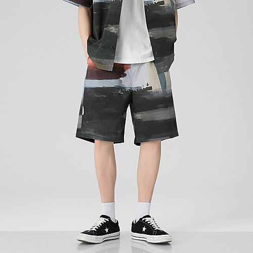 

Men's Casual / Sporty Holiday Beach Shorts Pants Graphic Prints Short Rainbow