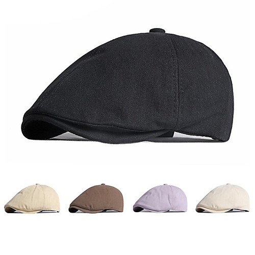 

Men's Protective Hat Party Dailywear Classic Retro Color Block Black Hat