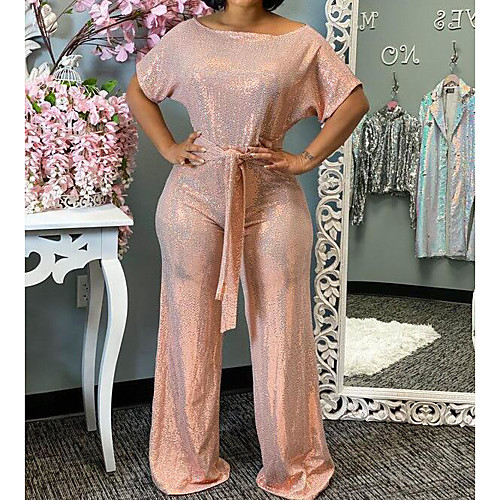 

Women's Casual 2021 Golden Symphony Blue Blushing Pink Jumpsuit Solid Color