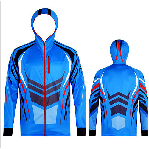 

CAWANFLY Men's Hoodie Jacket Fishing Jacket Outdoor Long Sleeve UPF50 Quick Dry Waterproof Zipper Lightweight Breathable Jacket Top Autumn / Fall Spring Summer Athleisure Fishing Camping & Hiking
