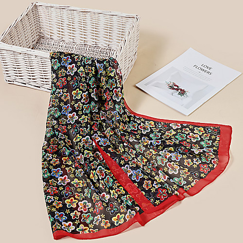

Women's Chiffon Scarf Daily Wear Multi-color Scarf Floral