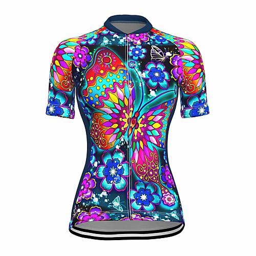 

21Grams Women's Short Sleeve Cycling Jersey Summer Spandex Red Butterfly Bike Top Mountain Bike MTB Road Bike Cycling Quick Dry Moisture Wicking Sports Clothing Apparel / Stretchy / Athleisure