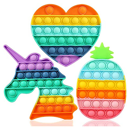 

Finger Toy Squeeze Toy / Sensory Toy Push Pop Bubble Stress Reliever 3 pcs Portable Gift For Kid's Adults' Men Boys and Girls Christmas Gifts Outdoor Easter Halloween Prizes