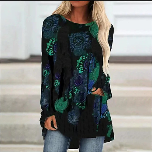 

Women's A Line Dress Short Mini Dress Blue Yellow Dusty Rose Fuchsia Green White Black Dark Gray Red Light Green Long Sleeve Print Abstract Letter Print Fall Round Neck Casual 2021 S M L XL XXL 3XL