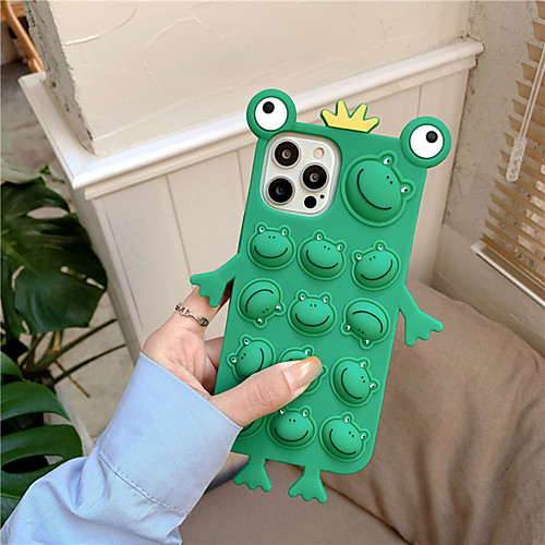 

Fidget Toys Silicone Phone Case For Apple iPhone 12 Pro Max 11 SE 2020 X XR XS Max 8 7 6 Fidget Toys Push Pop Bubble Relive Stress Cute Frog Green Back Cover