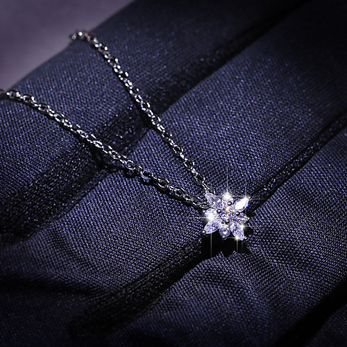 

Women's Clear AAA Cubic Zirconia Pendant Necklace Marquise Cut Flower Shape Dainty Simple Korean Sweet Brass Silver 50 cm Necklace Jewelry 1pc For Christmas Wedding Party Evening Gift