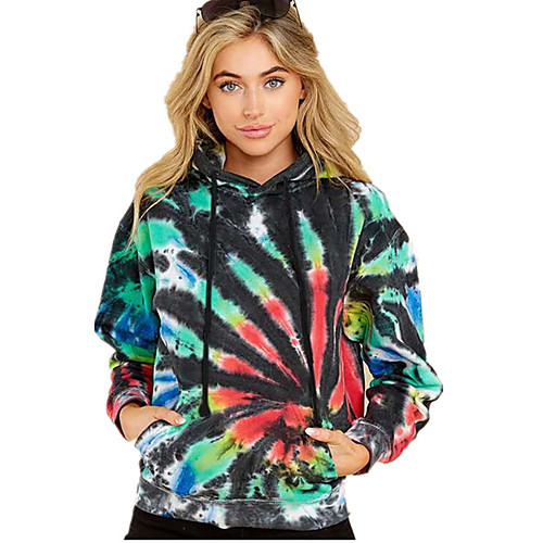 

Women's Hoodie Pullover Hoodie Sweatshirt Abstract Tie Dye Front Pocket Print Casual Daily Weekend 3D Print Party Casual Hoodies Sweatshirts Purple Yellow Blushing Pink