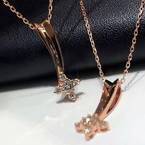 

Women's Clear AAA Cubic Zirconia Pendant Necklace Classic Floral / Botanicals Simple Elegant Fashion Korean Brass Rose Gold 40 cm Necklace Jewelry 1pc For Street Prom Birthday Party Beach Festival