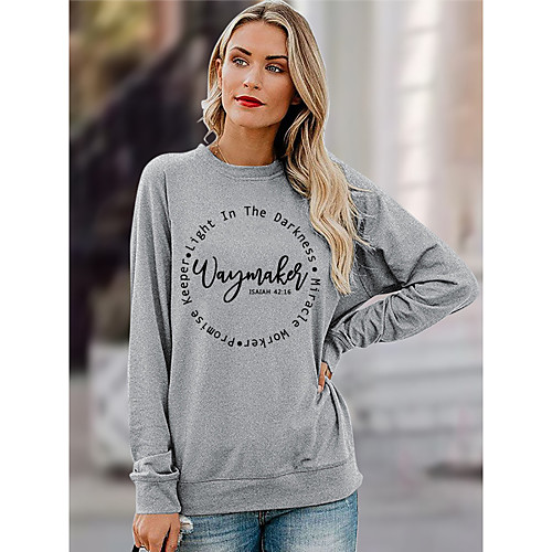 

Women's Sweatshirt Pullover Text Print Daily Sports Hot Stamping Sportswear Streetwear Hoodies Sweatshirts Yellow Blushing Pink Gray