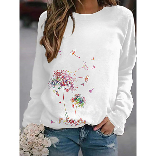 

Women's Sweatshirt Pullover Plants Dandelion Print Daily Sports 3D Print Active Streetwear Hoodies Sweatshirts White