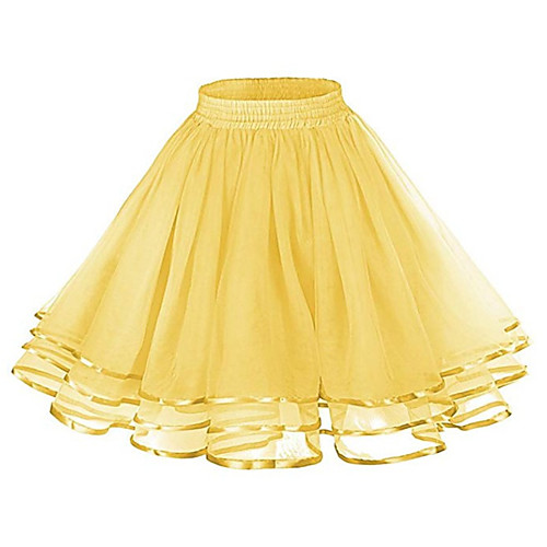 

Women's Stage Performance Active Short Skirts Solid Colored Layered Tulle Blue Purple Yellow