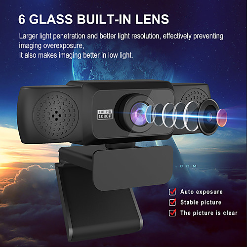 

1080P HD Webcam with Mic Rotatable PC Desktop Camera Mini Computer WebCamera Video Recording Work