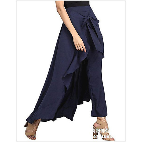 

Women's Date Casual / Daily Elegant Maxi Skirts Solid Colored Patchwork Gray Black Red