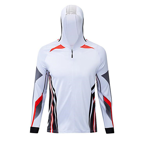 

CAWANFLY Men's Hoodie Jacket Fishing Jacket Outdoor Long Sleeve UPF50 UV Protection Quick Dry Waterproof Zipper Lightweight Jacket Top Autumn / Fall Spring Summer Athleisure Fishing Camping & Hiking