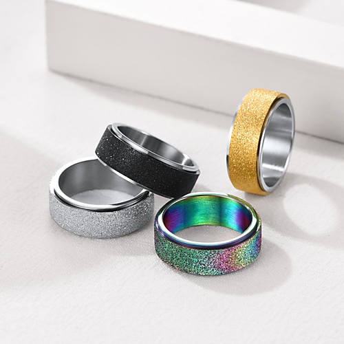 

Ring Geometrical Silver Gold Rainbow Stainless Steel Fashion Trendy 1pc 7 8 9 10 11