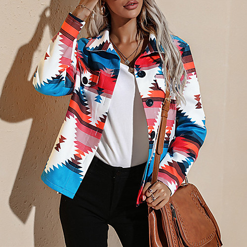 

Women's Coat Causal Spring Summer Regular Coat Regular Fit Casual Jacket Long Sleeve Multi Color Pocket Blue Blushing Pink / Holiday