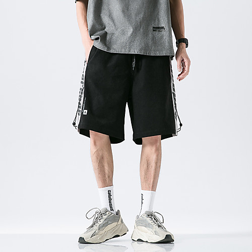 

Men's Shorts Casual / Sporty Sports Shorts Pants Letter Short Blue Grey Black Coffee