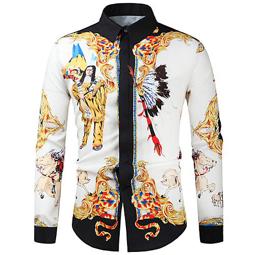 

Men's Shirt Other Prints Animal Long Sleeve Daily Tops Cool A