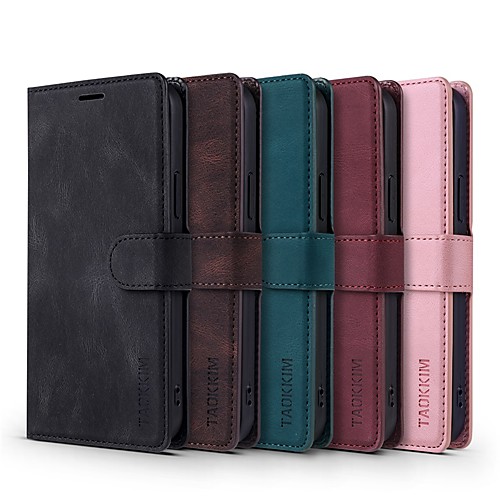 

Phone Case For Apple Full Body Case iPhone 12 Pro Max 11 SE 2020 X XR XS Max 8 7 6 Wallet Card Holder Shockproof Solid Colored PU Leather