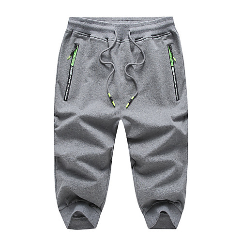 

Men's Casual / Sporty Athleisure Outdoor Sports Daily Leisure Sports Sweatpants Capri shorts Pants Solid Colored Solid Color Calf-Length Pocket Deep Blue Light gray Black Dark Gray