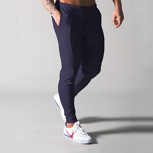 

Men's Casual / Sporty Sports Outdoor Sports Cotton Casual Sports Pants Sweatpants Pants Letter Full Length Print Light Grey Black Navy Blue / Drawstring / Elasticity