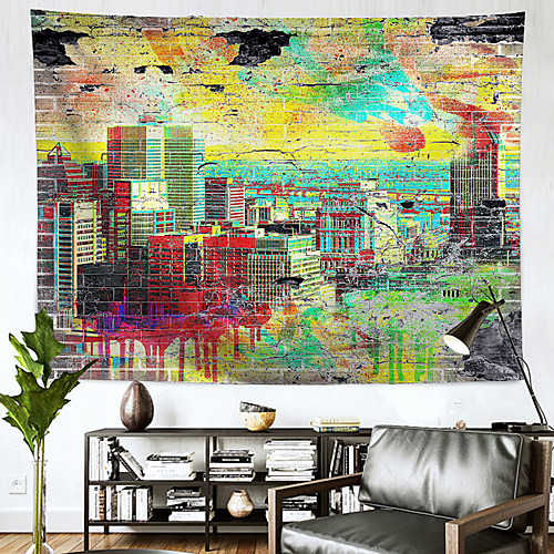 

Oil Painting Style Wall Tapestry Art Decor Blanket Curtain Hanging Home Bedroom Living Room Decoration Polyester