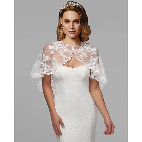 

Sleeveless Elegant Lace Wedding Party Women's Wrap With Appliques / Solid