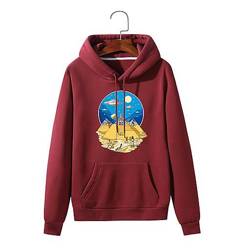 

Men's Hoodie Print Print Daily Hot Stamping Streetwear Hoodies Sweatshirts Wine Red Blue Purple