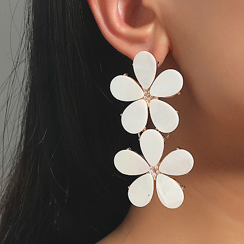 

Flower Earrings Drop Stylish Simple European Korean Sweet Earrings Jewelry White For Party Evening Street Date Birthday Beach