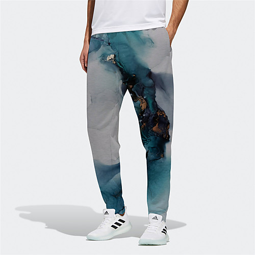 

Men's Casual / Sporty Breathable Sports Daily Fitness Jogger Trousers Pants Abstract Full Length Drawstring Elastic Waist Blue