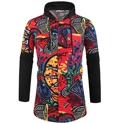 

Men's Shirt Graphic Long Sleeve Casual Tops Casual Black